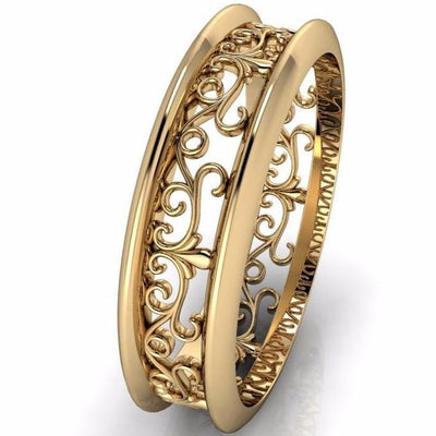 Marie Vines Filigree Eternity Wedding Band-Wedding and Anniversary Bands-Fire & Brilliance ®