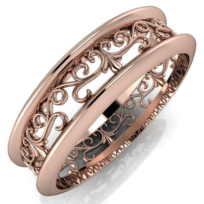 Marie Vines Filigree Eternity Wedding Band-Wedding and Anniversary Bands-Fire & Brilliance ®
