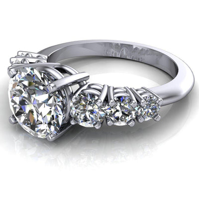 Marisol Round Moissanite Under Bezel Engagement Ring-Custom-Made Jewelry-Fire & Brilliance ®