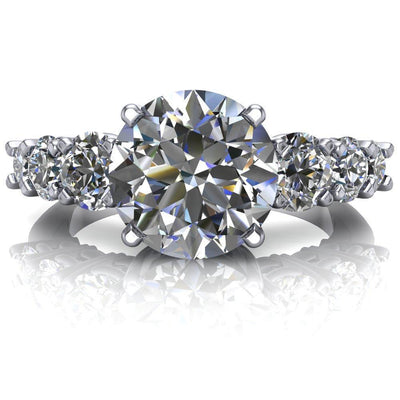 Marisol Round Moissanite Under Bezel Engagement Ring-Custom-Made Jewelry-Fire & Brilliance ®