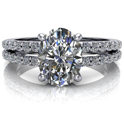 Marmalade Oval 4 Prong Double Channel Engagement Ring-Custom-Made Jewelry-Fire & Brilliance ®