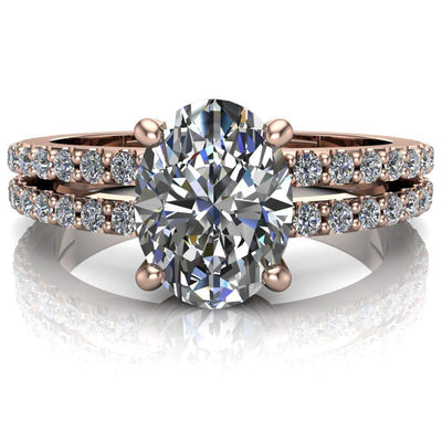 Marmalade Oval 4 Prong Double Channel Engagement Ring-Custom-Made Jewelry-Fire & Brilliance ®