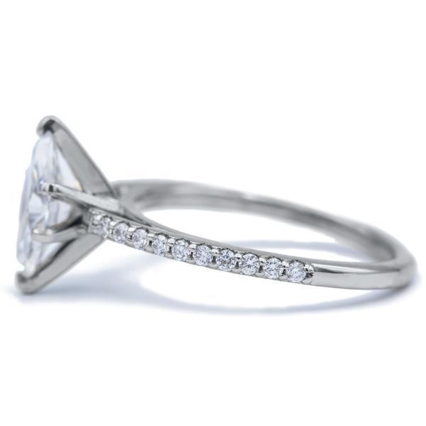 Marquise Moissanite 6 Prongs Diamond Accent Ice Cathedral Solitaire Ring-Solitaire Ring-Fire & Brilliance ®