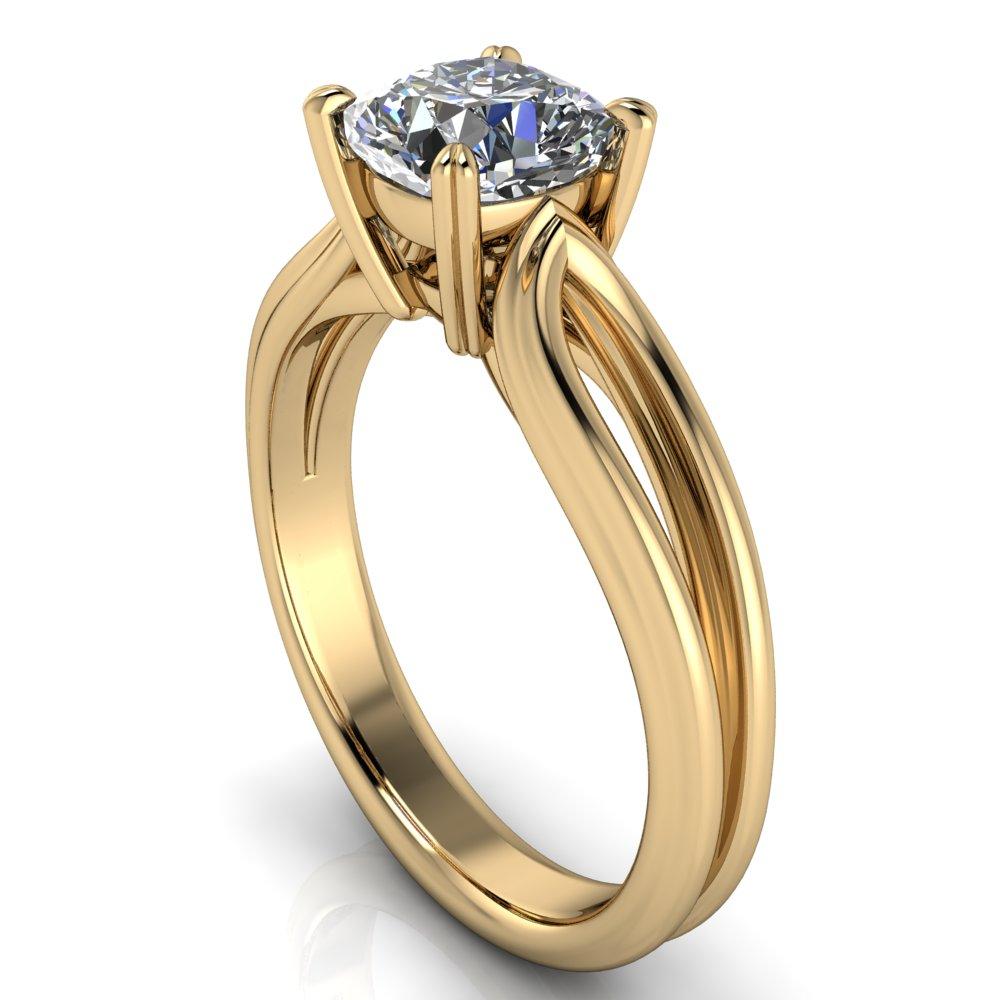 Martha Cushion Moissanite 4 Prong Split Shank Engagement Ring-Custom-Made Jewelry-Fire & Brilliance ®