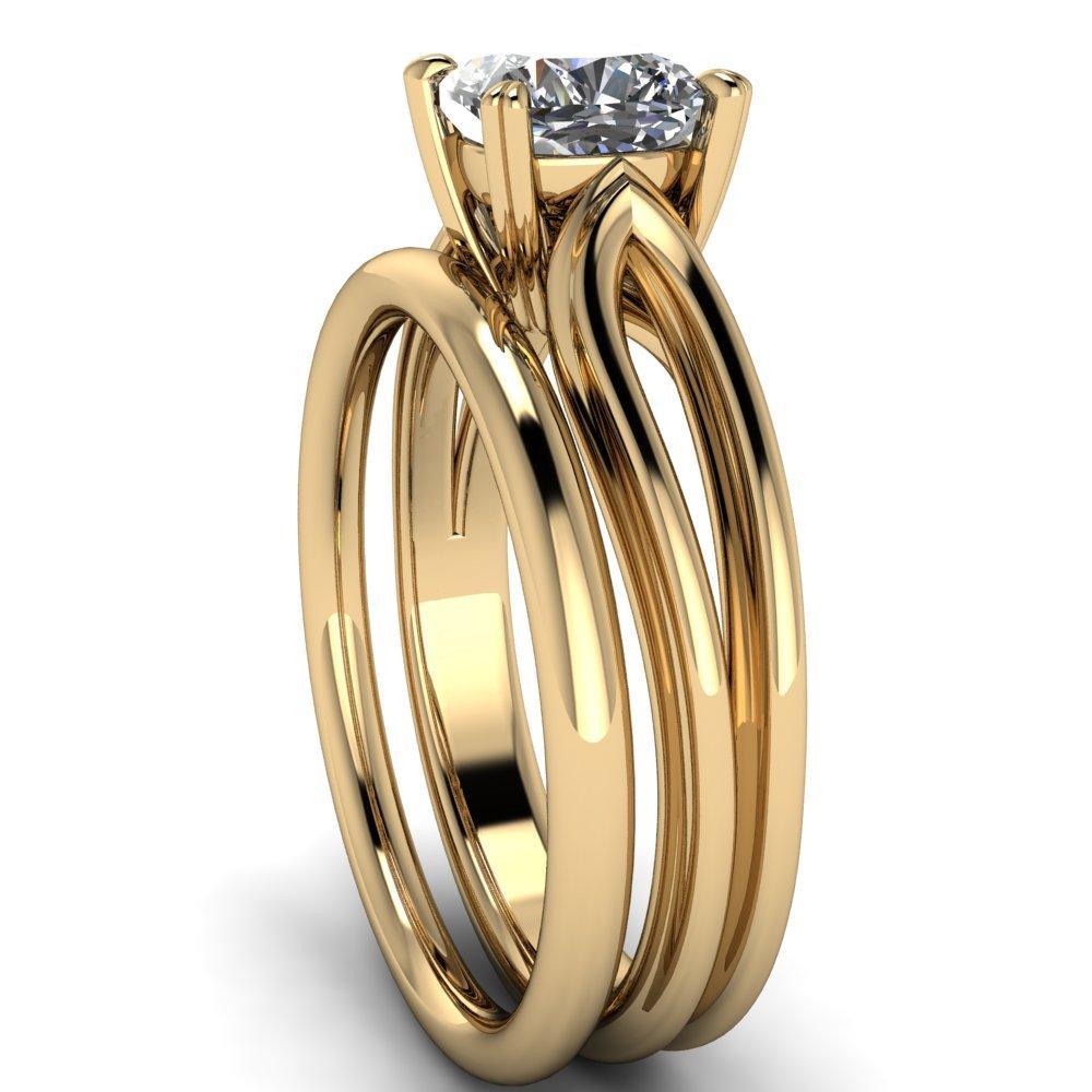 Martha Cushion Moissanite 4 Prong Split Shank Engagement Ring-Custom-Made Jewelry-Fire & Brilliance ®