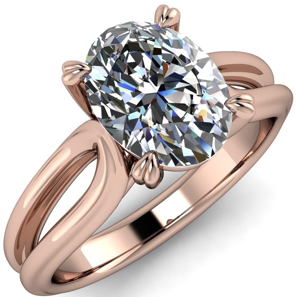 Martha Oval Moissanite 4 Prong Split Shank Engagement Ring-Custom-Made Jewelry-Fire & Brilliance ®