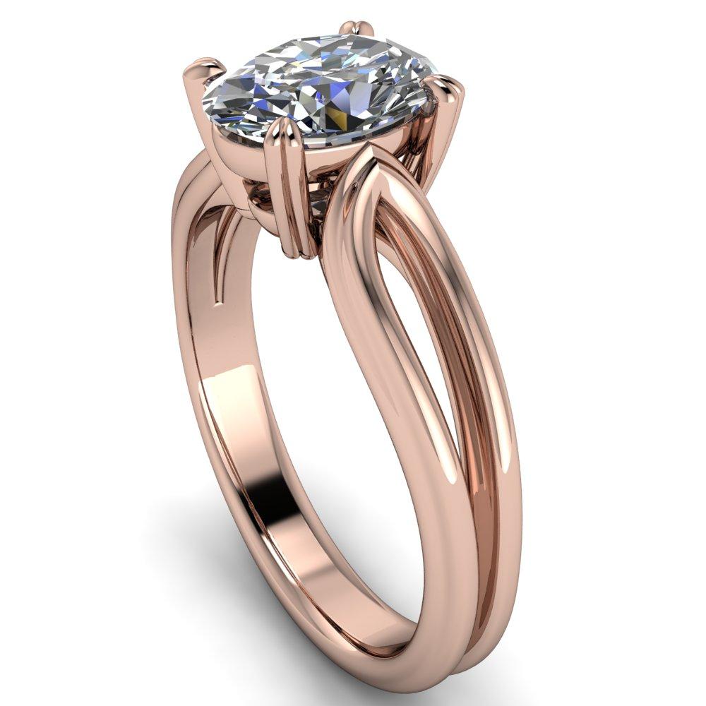 Martha Oval Moissanite 4 Prong Split Shank Engagement Ring-Custom-Made Jewelry-Fire & Brilliance ®