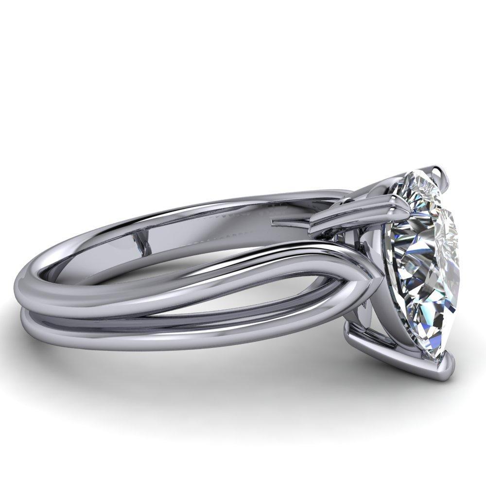 Martha Pear Moissanite 4 Prong Split Shank Engagement Ring-Custom-Made Jewelry-Fire & Brilliance ®