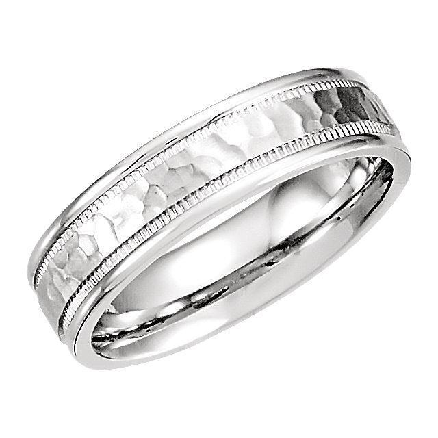 Matthew Fancy Carved Band with Micro-Hammer Finish Band-Wedding and Anniversary Bands-Fire & Brilliance ®