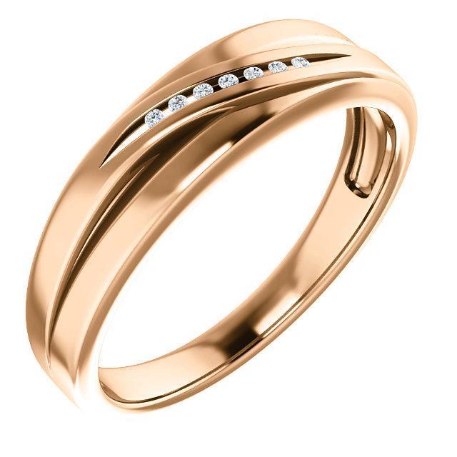 Matthew Round Diamond Tapered Round Slit Band-Wedding and Anniversary Bands-Fire & Brilliance ®