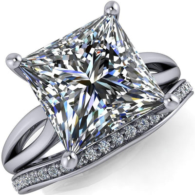 Maxwell Princess/Square Moissanite 4 Prong Split Shank Engagement Ring-Custom-Made Jewelry-Fire & Brilliance ®