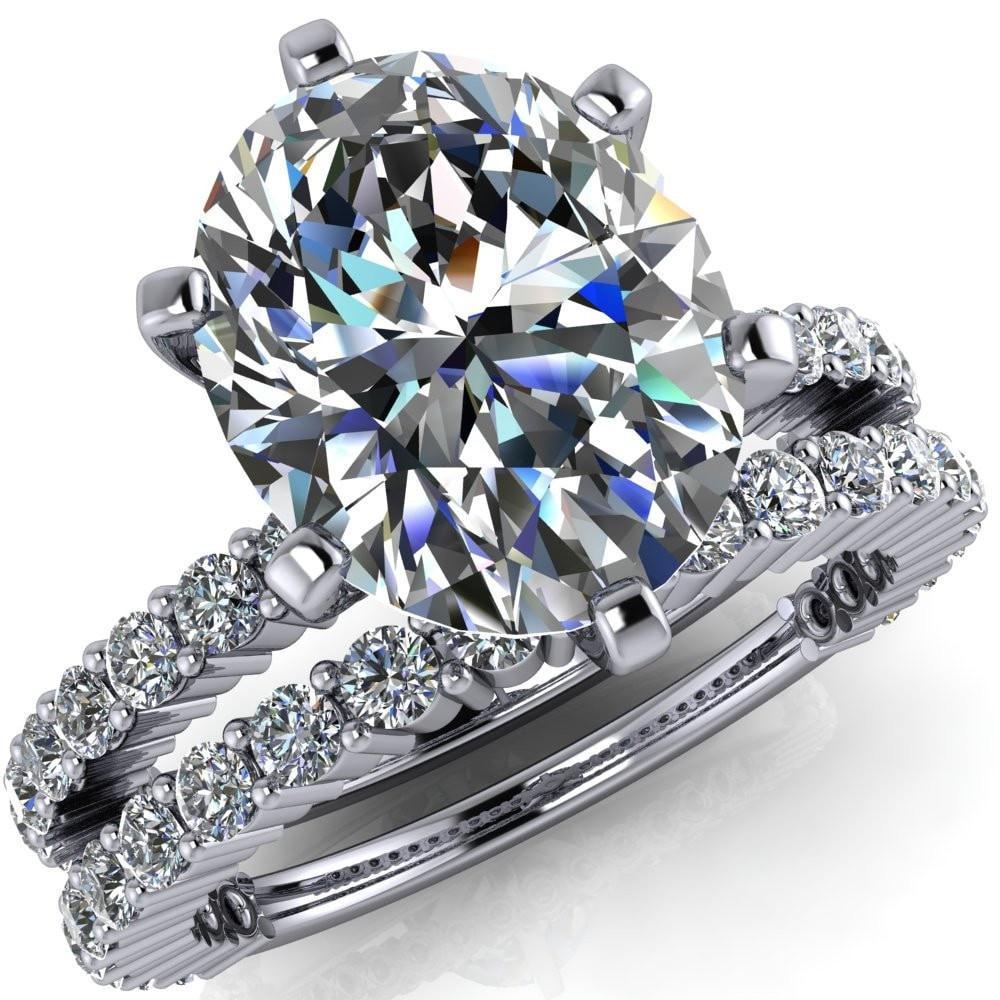 Melina Oval Moissanite 6 Prong Shared Prong Shank Engagement Ring-Custom-Made Jewelry-Fire & Brilliance ®