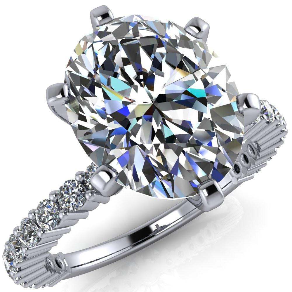 Melina Oval Moissanite 6 Prong Shared Prong Shank Engagement Ring-Custom-Made Jewelry-Fire & Brilliance ®