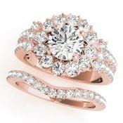 Melinda Round Moissanite Split Shank Halo Engagement Ring-Custom-Made Jewelry-Fire & Brilliance ®