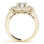 Melinda Round Moissanite Split Shank Halo Engagement Ring-Custom-Made Jewelry-Fire & Brilliance ®