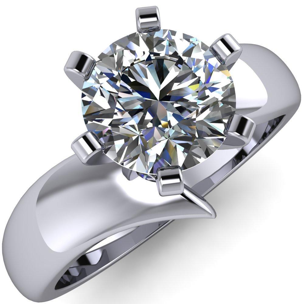 Monae Round Moissanite 6 Peg Wavy Bypass Engagement Ring-Custom-Made Jewelry-Fire & Brilliance ®