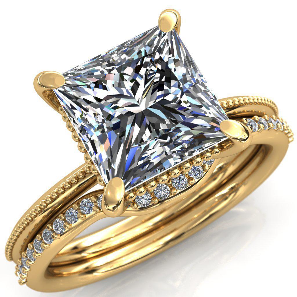 Monet Princess/Square Moissanite Doly Engagement Ring-Custom-Made Jewelry-Fire & Brilliance ®