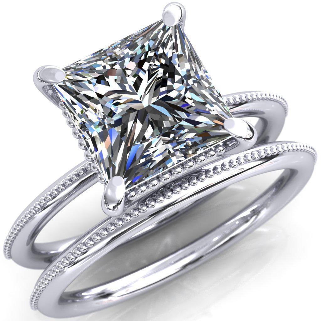 Monet Princess/Square Moissanite Doly Engagement Ring-Custom-Made Jewelry-Fire & Brilliance ®