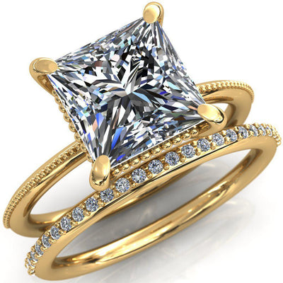 Monet Princess/Square Moissanite Doly Engagement Ring-Custom-Made Jewelry-Fire & Brilliance ®