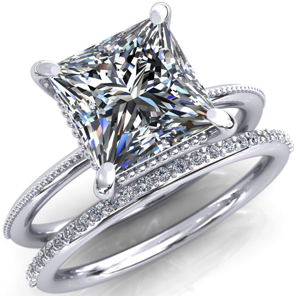 Monet Princess/Square Moissanite Doly Engagement Ring-Custom-Made Jewelry-Fire & Brilliance ®