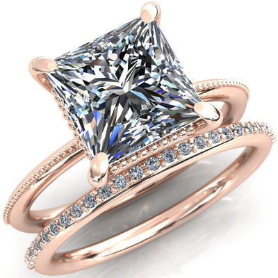 Monet Princess/Square Moissanite Doly Engagement Ring-Custom-Made Jewelry-Fire & Brilliance ®