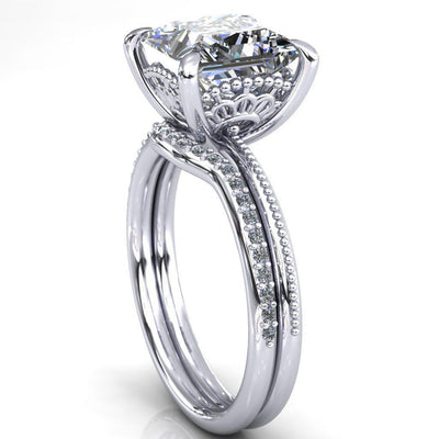 Monet Princess/Square Moissanite Doly Engagement Ring-Custom-Made Jewelry-Fire & Brilliance ®