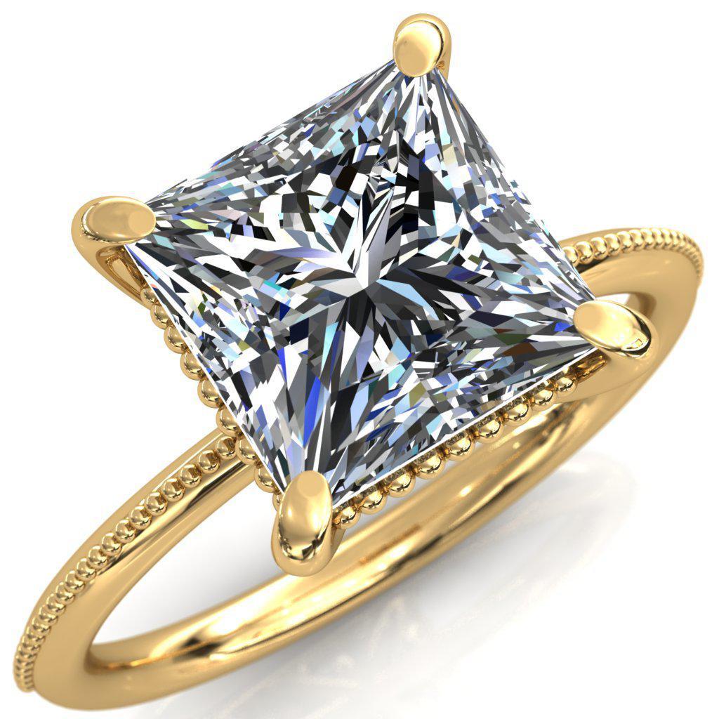 Monet Princess/Square Moissanite Doly Engagement Ring-Custom-Made Jewelry-Fire & Brilliance ®