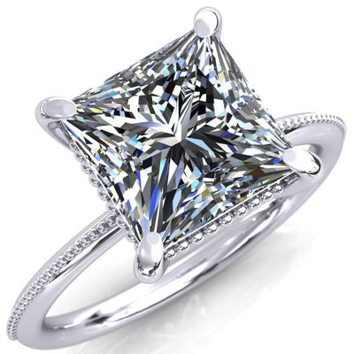 Monet Princess/Square Moissanite Doly Engagement Ring-Custom-Made Jewelry-Fire & Brilliance ®