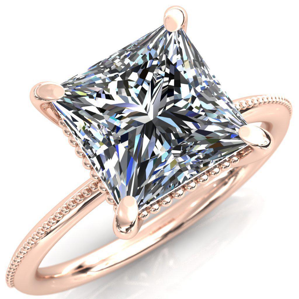 Monet Princess/Square Moissanite Doly Engagement Ring-Custom-Made Jewelry-Fire & Brilliance ®