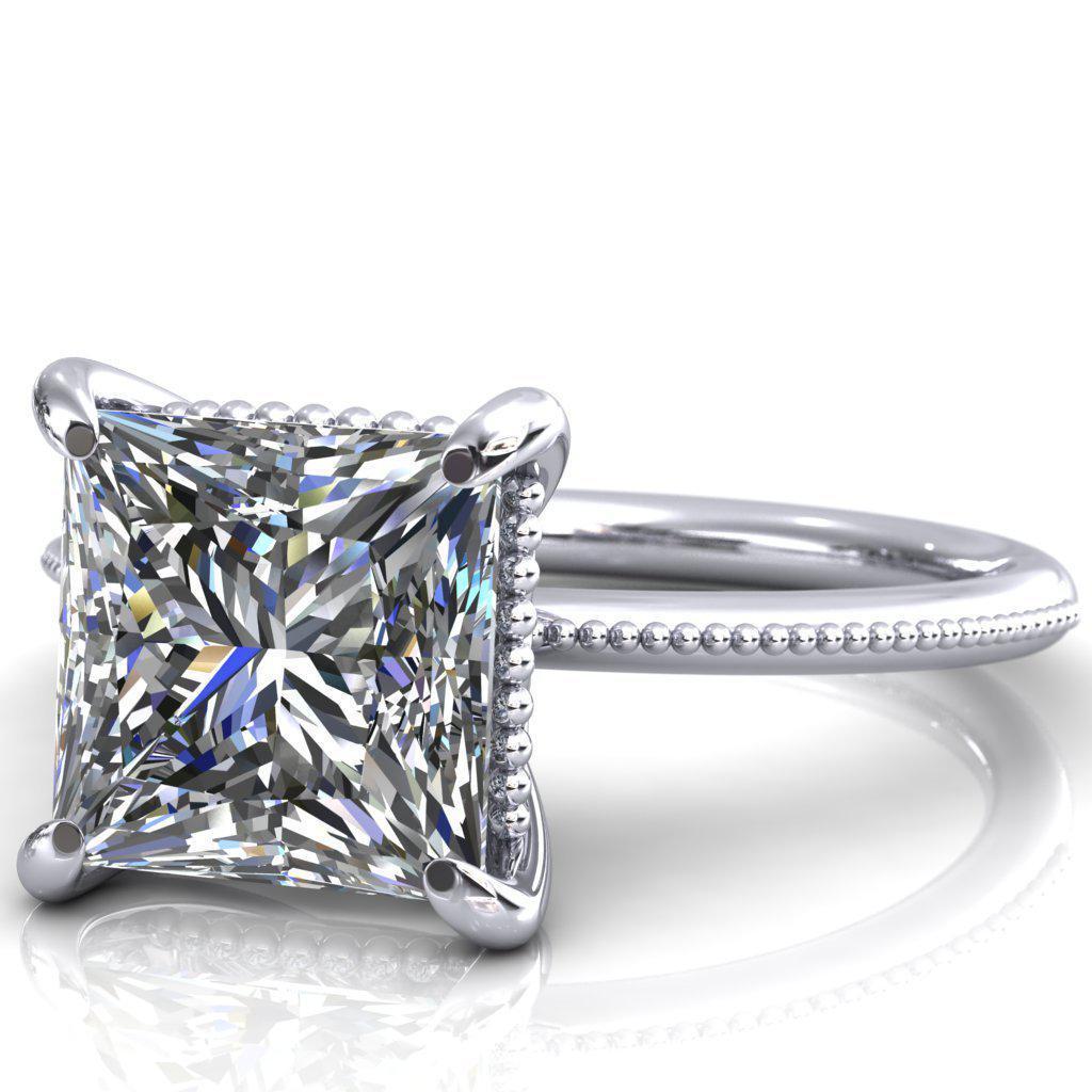 Monet Princess/Square Moissanite Doly Engagement Ring-Custom-Made Jewelry-Fire & Brilliance ®