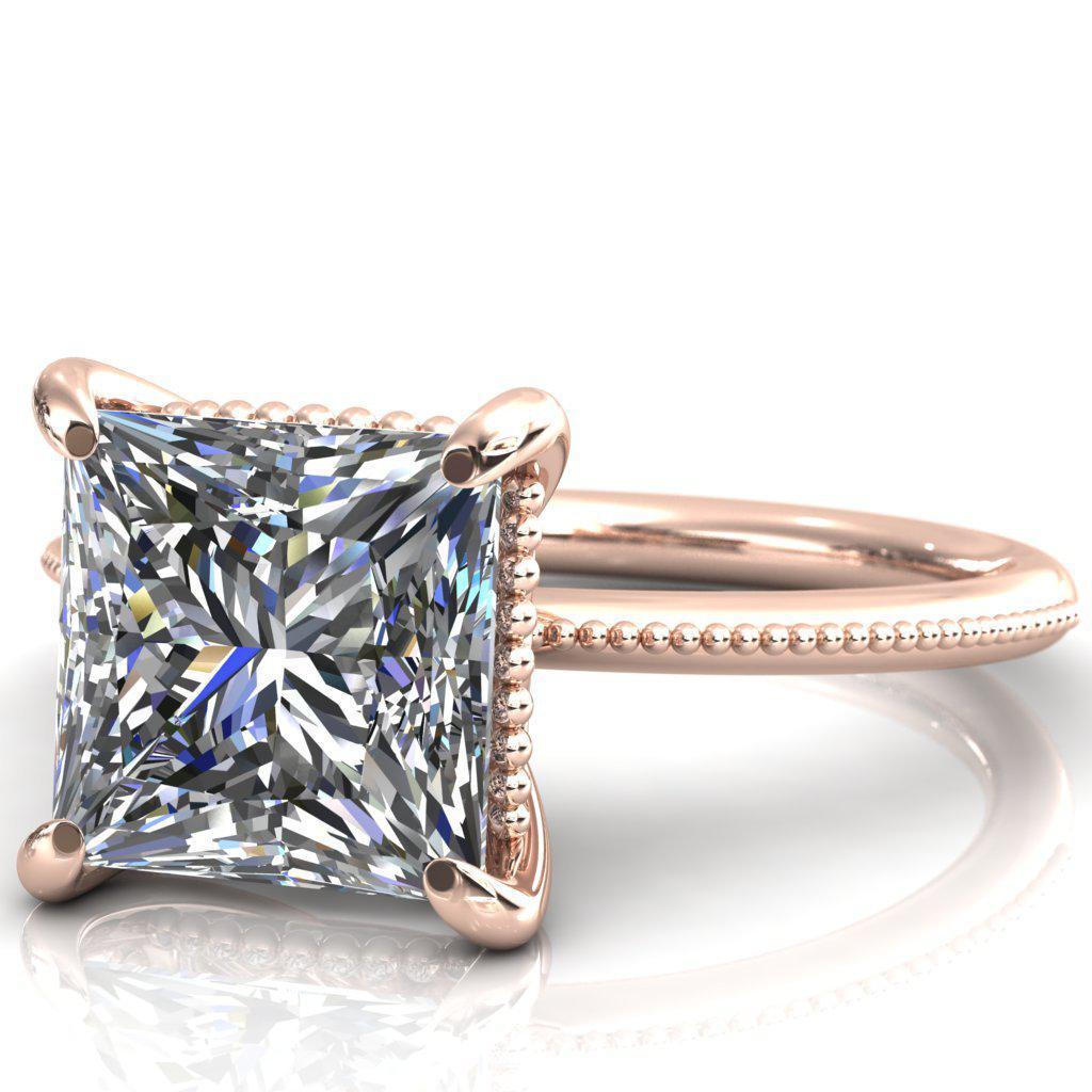 Monet Princess/Square Moissanite Doly Engagement Ring-Custom-Made Jewelry-Fire & Brilliance ®