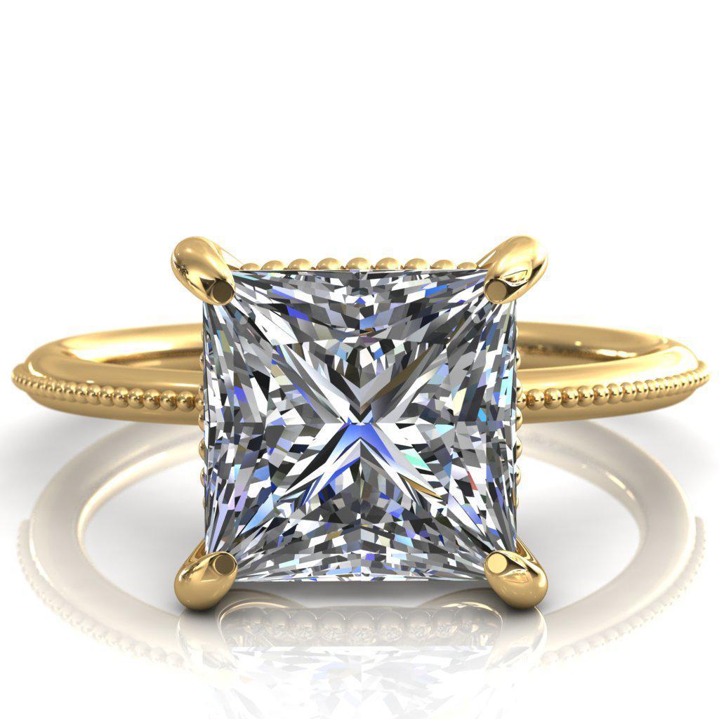 Monet Princess/Square Moissanite Doly Engagement Ring-Custom-Made Jewelry-Fire & Brilliance ®