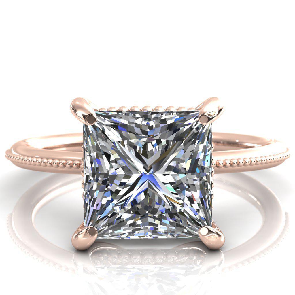 Monet Princess/Square Moissanite Doly Engagement Ring-Custom-Made Jewelry-Fire & Brilliance ®