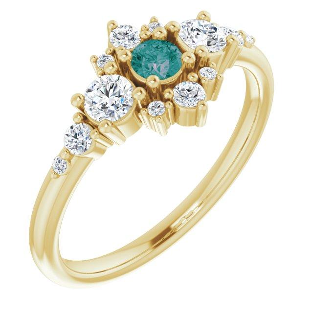 Multi-Gemstone Cluster Stackable Ring-FIRE & BRILLIANCE