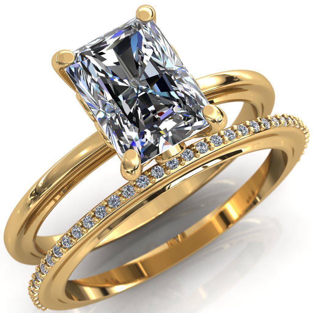 Murmur Radiant Moissanite Swan + Flower Engagement Ring-Custom-Made Jewelry-Fire & Brilliance ®