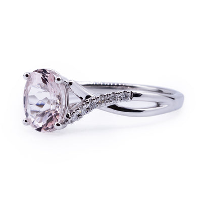Oval Morganite Setting with Accented Infinity Shank