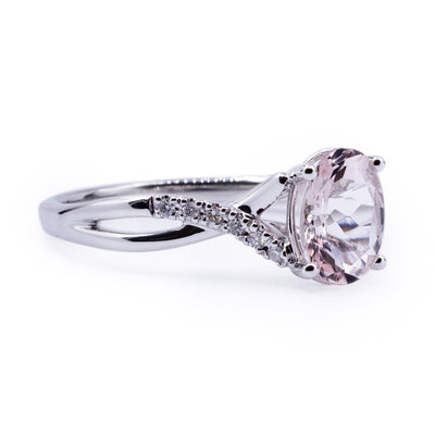 Oval Morganite Setting with Accented Infinity Shank