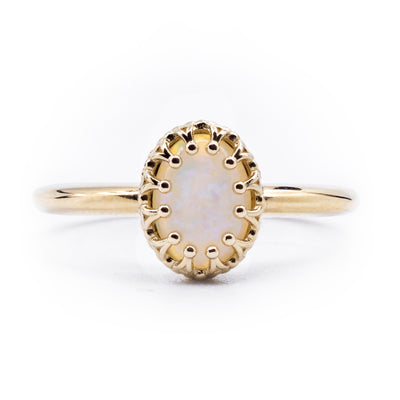 Oval Natural Opal Setting with Crown Basket Ring