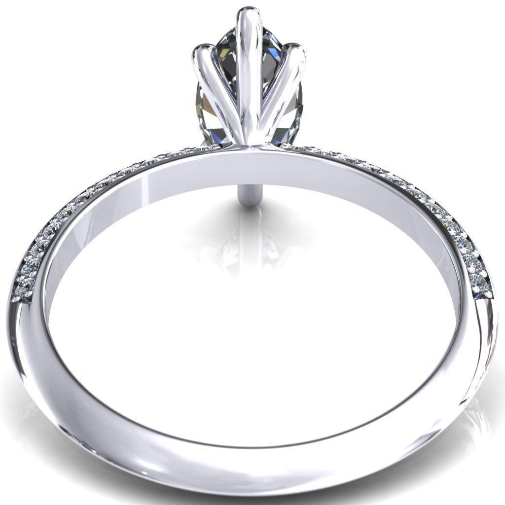 Nancy Marquise Moissanite 6 Prong 1/2 Eternity Diamond Knife Shank Accent Engagement Ring-Custom-Made Jewelry-Fire & Brilliance ®