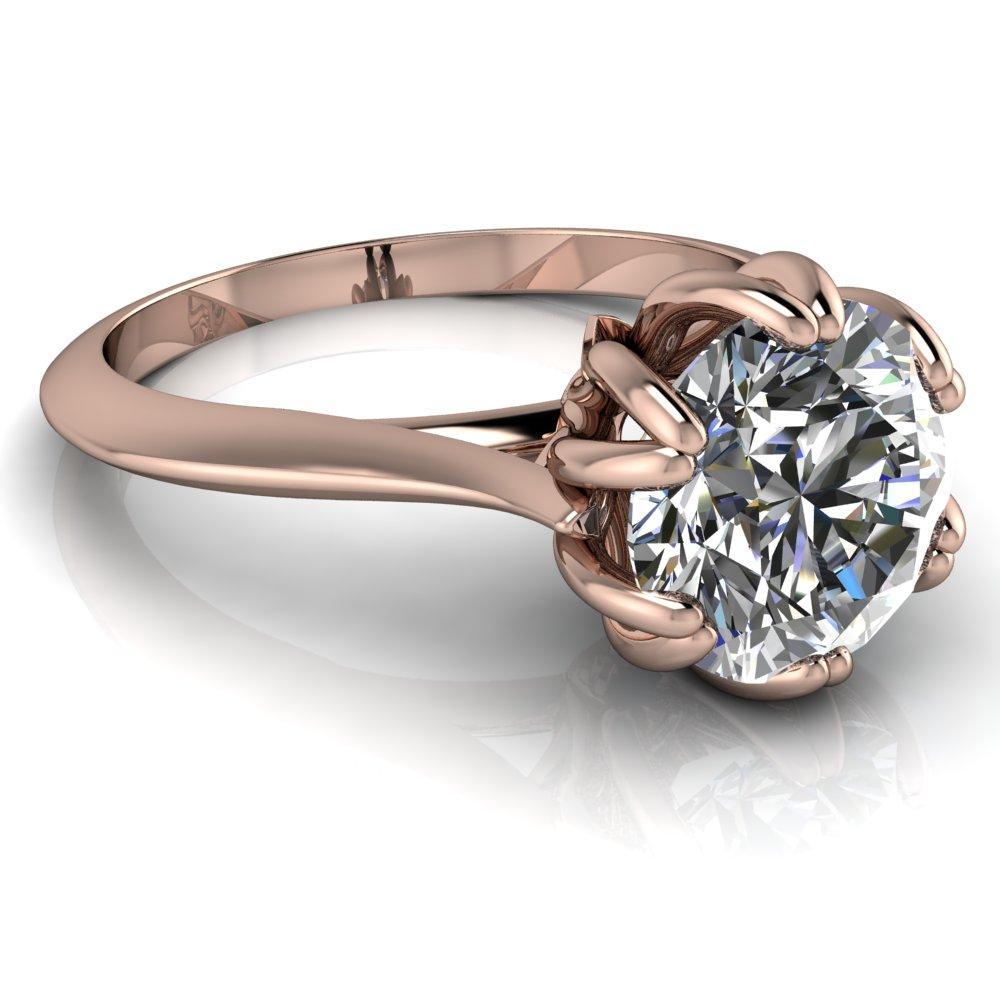 Naomi Round Moissanite 6 Double Prong Engagement Ring-Custom-Made Jewelry-Fire & Brilliance ®