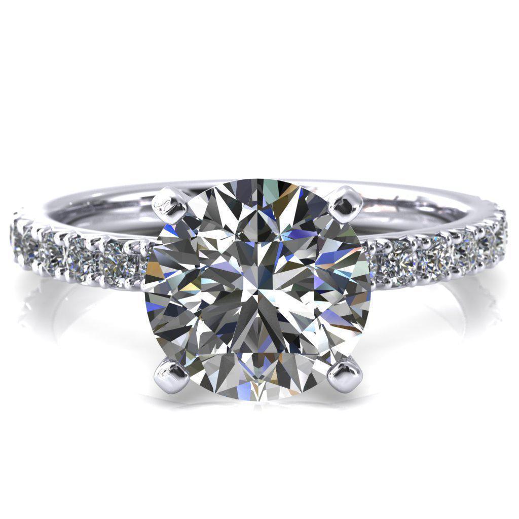 Romance 18K White Gold French Pave Diamond Engagement Ring | Koerbers Fine  Jewelry Inc | New Albany, IN