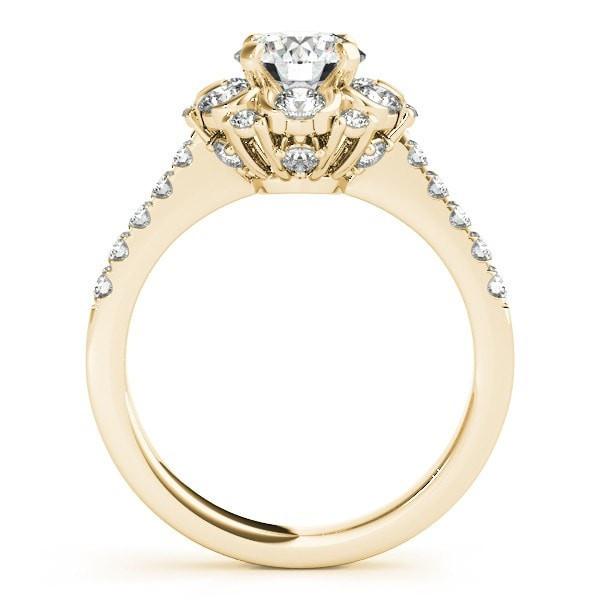 Nellie Round Moissanite Halo Engagement Ring-Custom-Made Jewelry-Fire & Brilliance ®