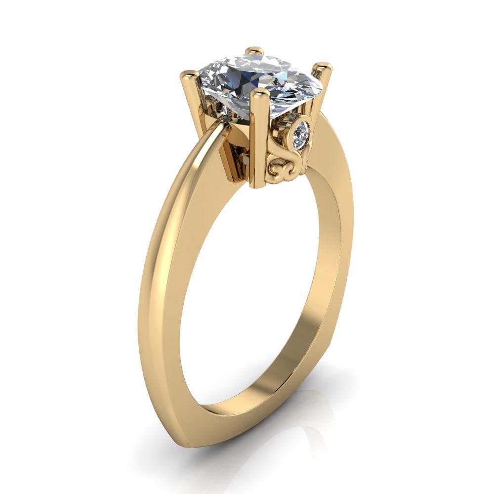 Nessie Oval Moissanite 4 Prong Basket Setting Euro Shank Ring-Custom-Made Jewelry-Fire & Brilliance ®