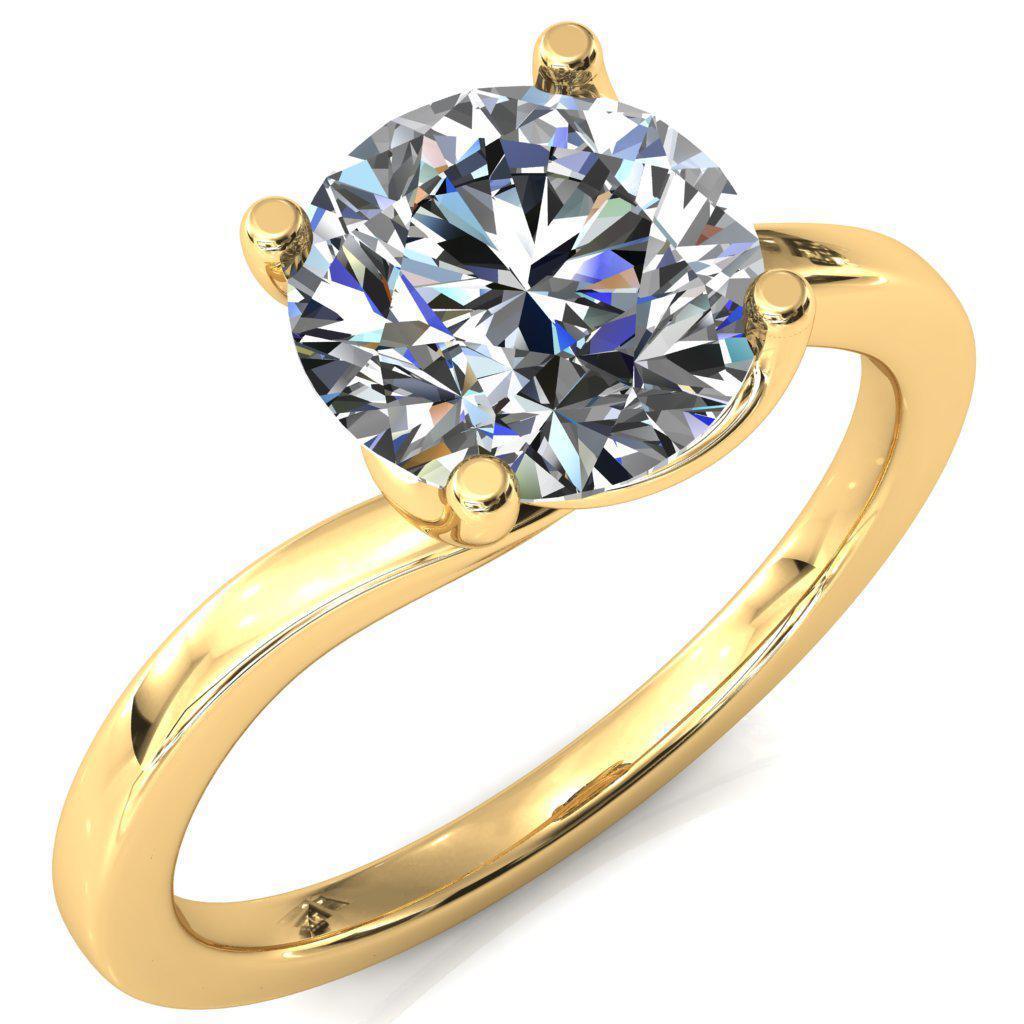 Nina Round Center Stone 4 Prong Bypass Engagement Ring-FIRE & BRILLIANCE