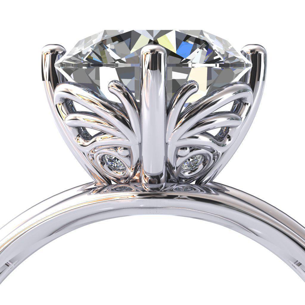 Nocturnal Round Moissanite Split Butterfly Engagement Ring-Custom-Made Jewelry-Fire & Brilliance ®