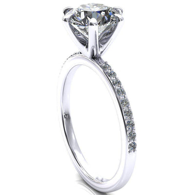 Nora Round Moissanite Solitaire 6 Prong Ring-Custom-Made Jewelry-Fire & Brilliance ®