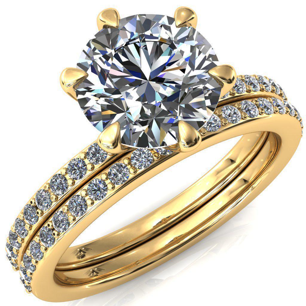 Nora Round Moissanite Solitaire 6 Prong Ring-Custom-Made Jewelry-Fire & Brilliance ®