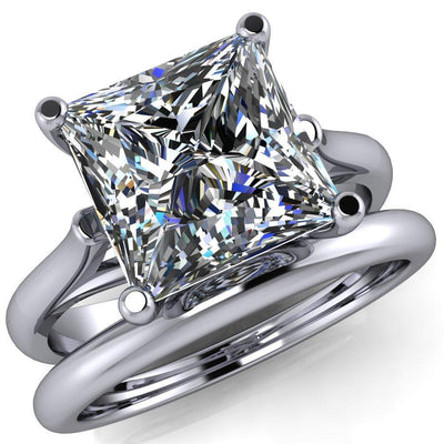 Ophelia Princess/Square 4 Prong Cathedral Ring-Custom-Made Jewelry-Fire & Brilliance ®