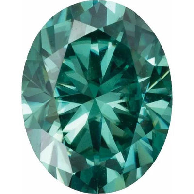 Oval Diamond Faceted FAB Green Moissanite Loose Stone-FIRE & BRILLIANCE