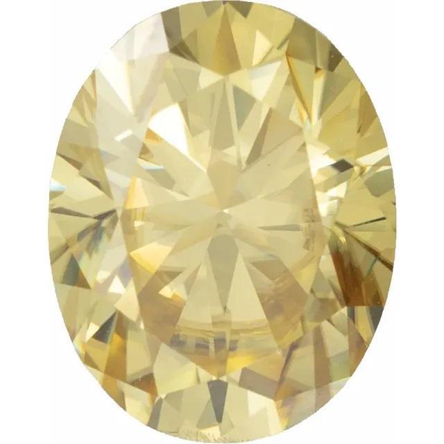 Oval Diamond Faceted FAB Yellow Moissanite Loose Stone-FIRE & BRILLIANCE